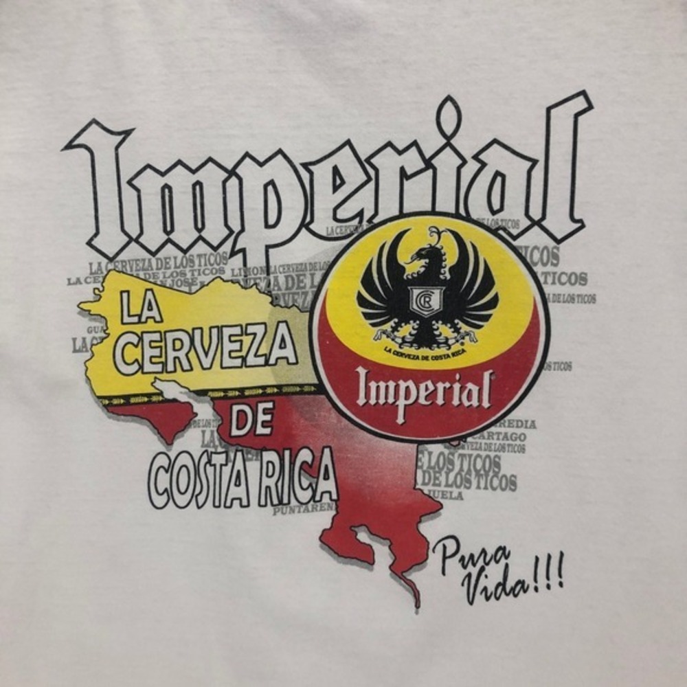 Imperial Cerveza De Costa Rica Pura Vida Graphic T-Shirt White Mens Large